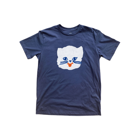 White Cat Unisex Tee - Navy (8362134864093)